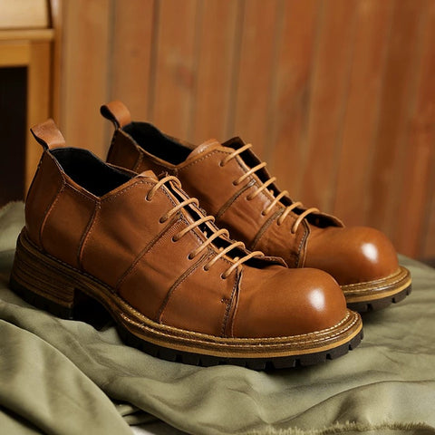 Chaussures Derby délavées pour hommes Ligne de décoration