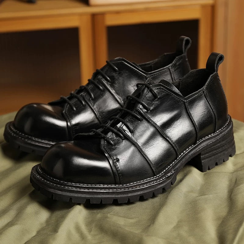 Chaussures Derby délavées pour hommes Ligne de décoration