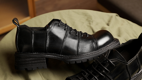 Chaussures Derby délavées pour hommes Ligne de décoration