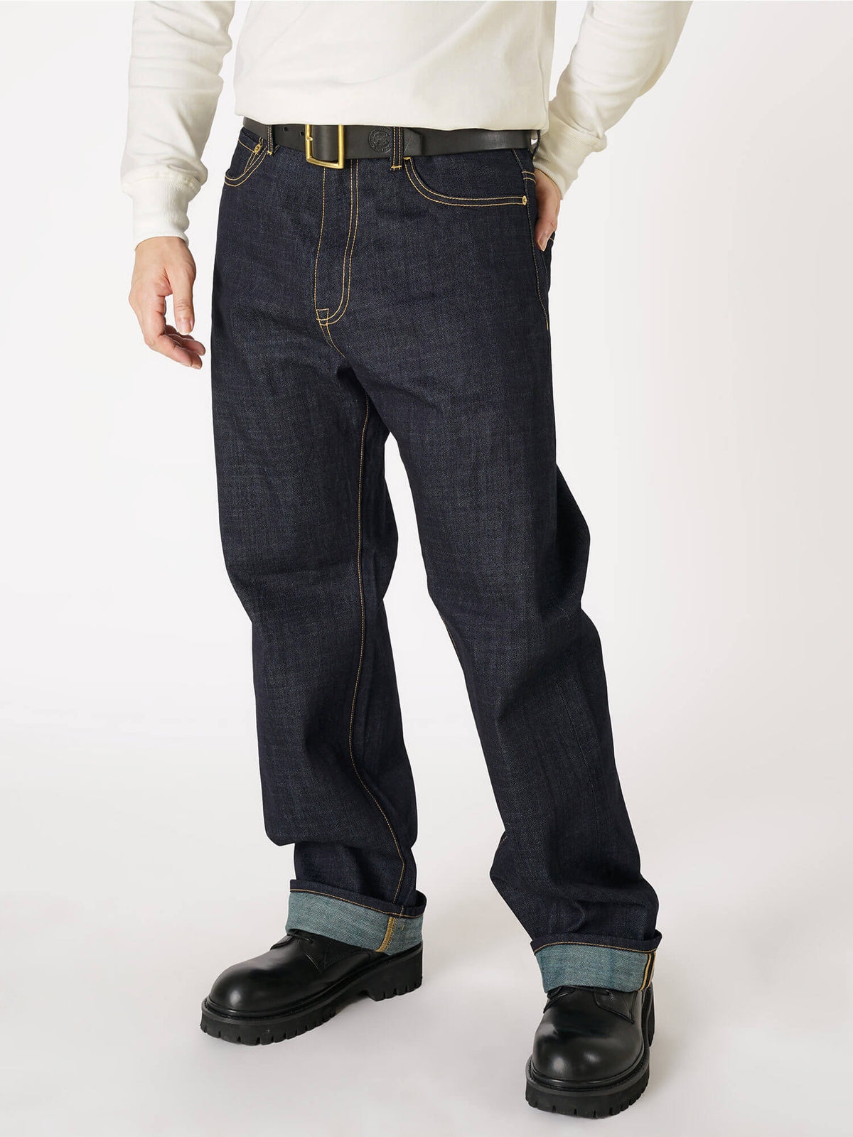 メンズ 17オンス デニムパンツ ワイドレッグ