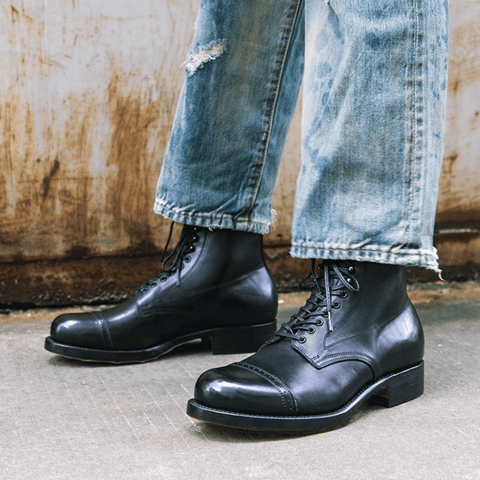 Men's Cap Toe Boots, Oiled Cowhide