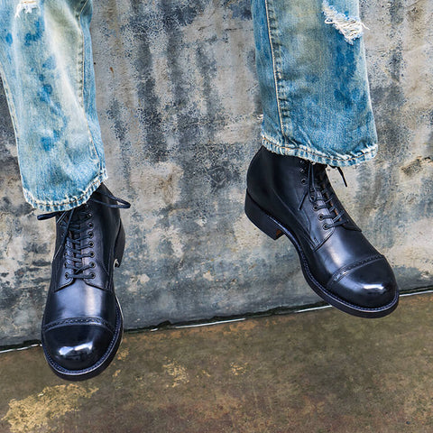 Men's Cap Toe Boots, Oiled Cowhide