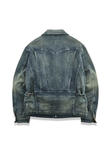 Men's Distressed Miner Denim Jacket