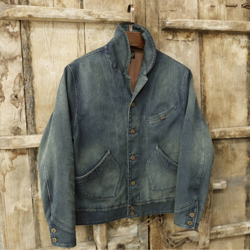 Men's Distressed Miner Denim Jacket