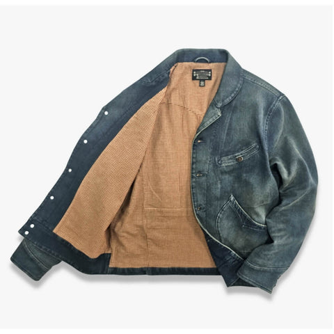 Men's Distressed Miner Denim Jacket