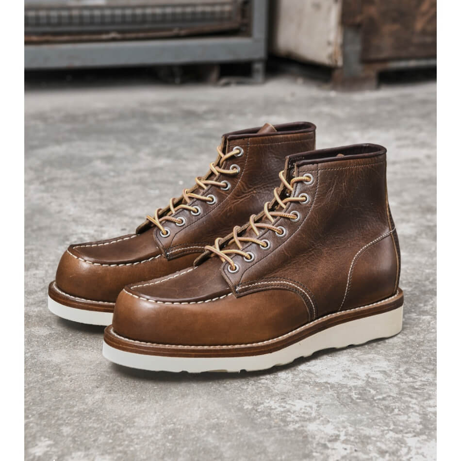 Men's Moc Toe Boots, Oiled Shoulder Leather