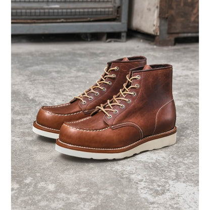 Men's Moc Toe Boots, Oiled Shoulder Leather