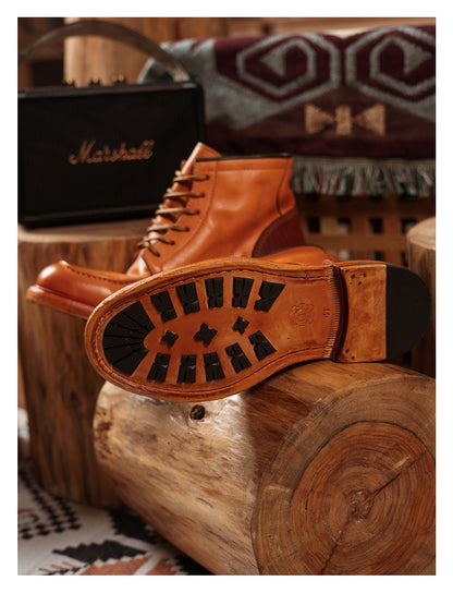 Men's Moc Toe Leather Work Boots