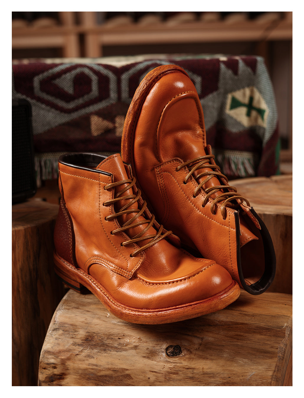 Men's moc toe leather hot sale boots