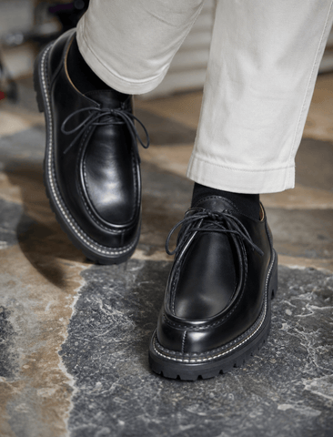 Men's Moccasin Shoes, Oil-waxed Leather