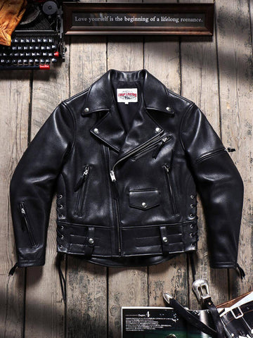 Men's Moto Leather Jacket, Cowhide