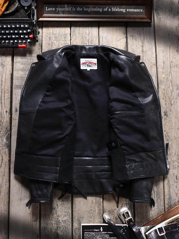 Men's Moto Leather Jacket, Cowhide