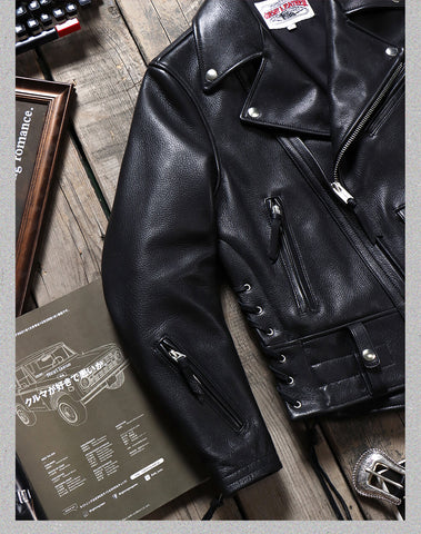 Men's Moto Leather Jacket, Cowhide