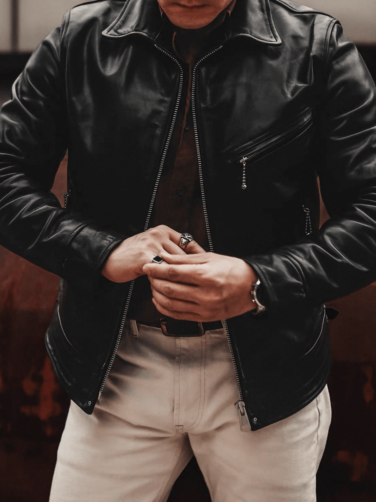 Veste de sport en cuir pour homme des années 1930