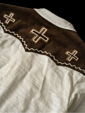 Men's Navajo Cross Embroidered Henley Shirt
