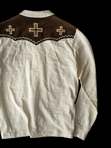 Men's Navajo Cross Embroidered Henley Shirt