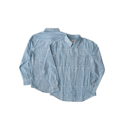 Men's Jacquard Western Denim Shirt