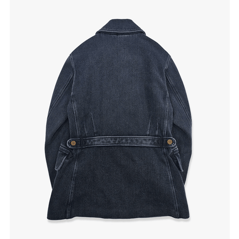 Men's Navy Double Breasted Sashiko Pea Coat