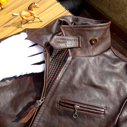 Men's Newsboy Leather Jacket Horsehide