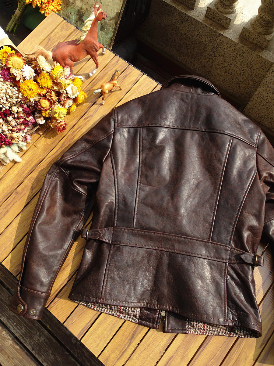 Leather half outlet jacket