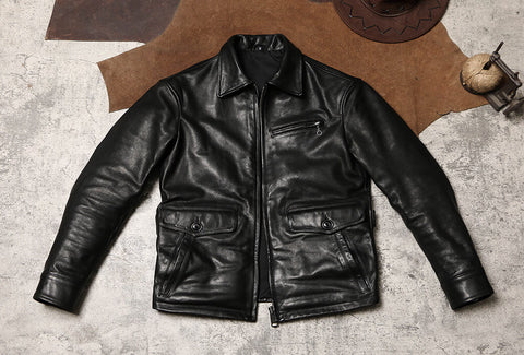 Men's Newsboy Leather Jacket, Goatskin