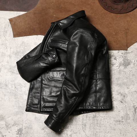 Men's Newsboy Leather Jacket, Goatskin