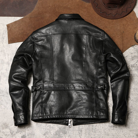 Men's Newsboy Leather Jacket, Goatskin