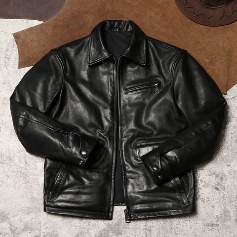 Men's Newsboy Leather Jacket, Goatskin