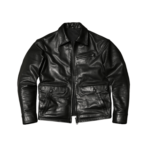 Men's Newsboy Leather Jacket, Goatskin