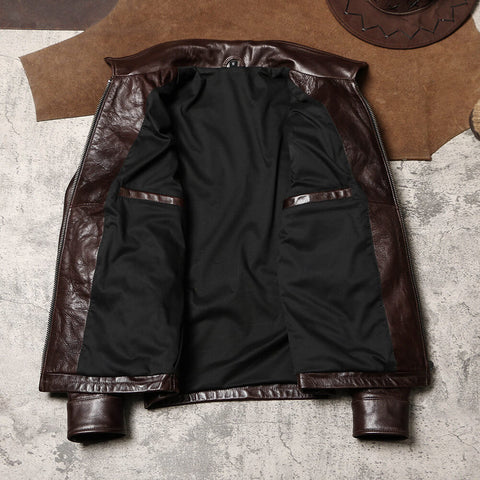 Men's Newsboy Leather Jacket, Goatskin