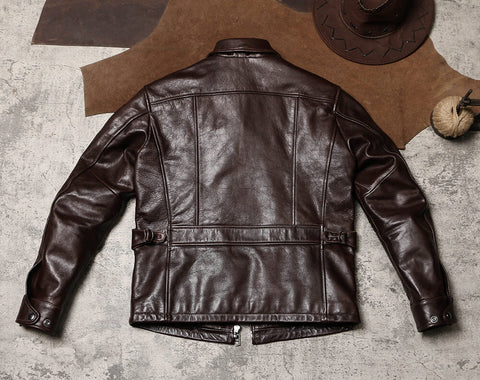 Men's Newsboy Leather Jacket, Goatskin