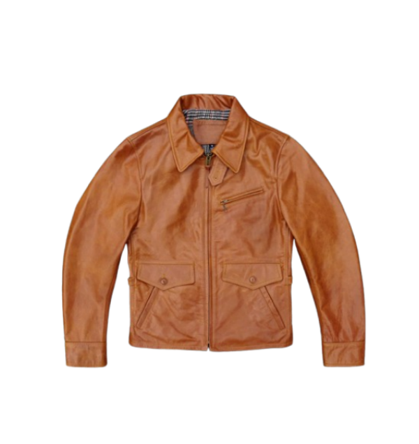 Men's Newsboy Leather Jacket Amber