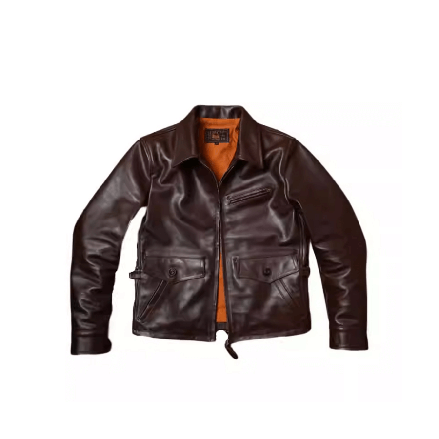 Men's Newsboy Leather Jacket Calfskin