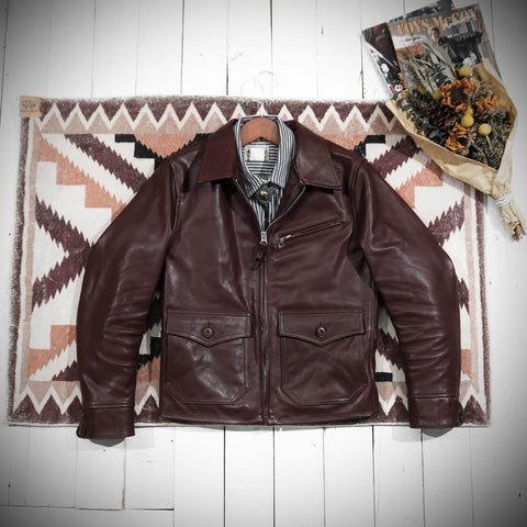 Men's Newsboy Leather Jacket Calfskin