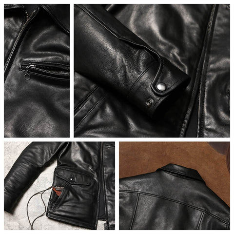 Men's Newsboy Leather Jacket, Goatskin