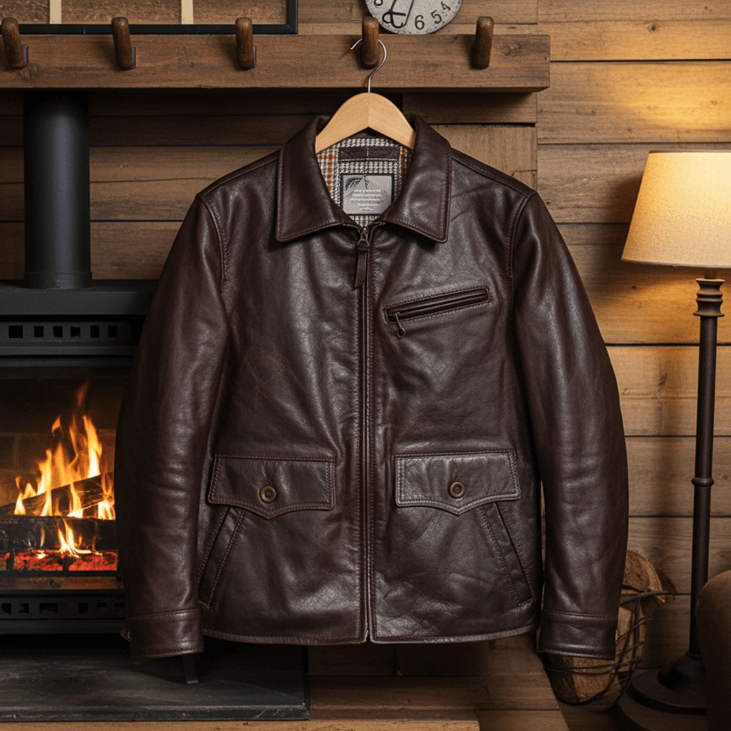 メンズ キャスケット レザージャケット ホースハイド