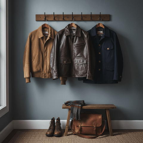 メンズ キャスケット レザージャケット ホースハイド