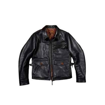 Men's 1930s Newsboy Leather Jacket Cowhide