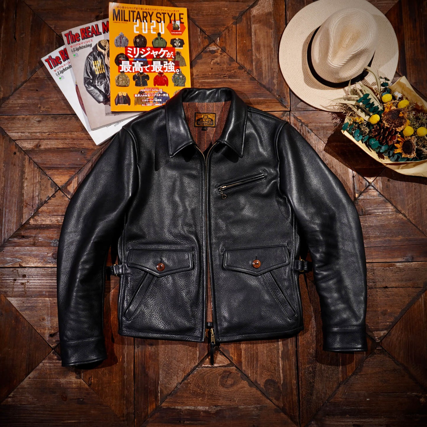 Men's 1930s Newsboy Leather Jacket Cowhide