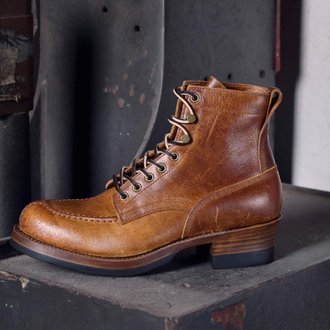 Men's Norwegian Toe Logger Boots, Crazy Cow