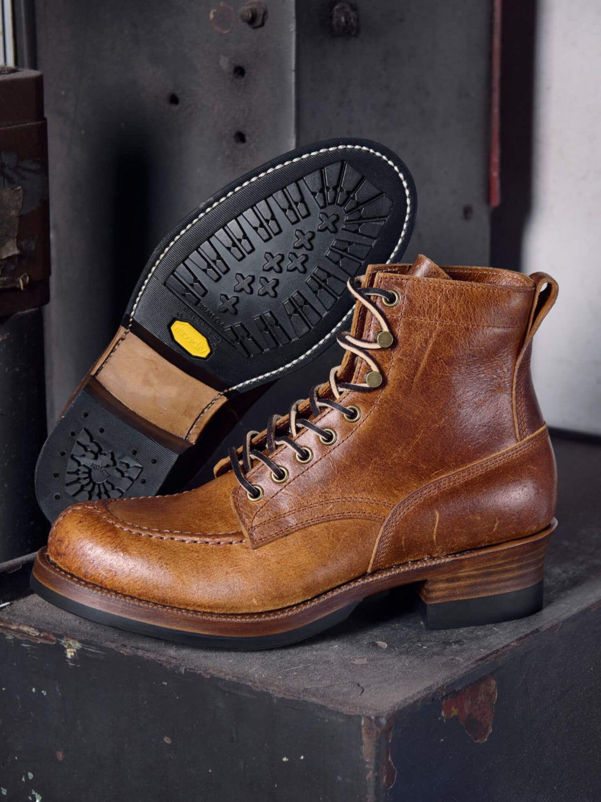 Men's Norwegian Toe Logger Boots, Crazy Cow