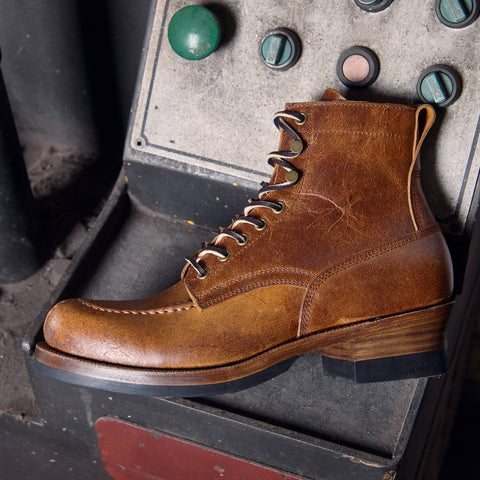 Men's Norwegian Toe Logger Boots, Crazy Cow