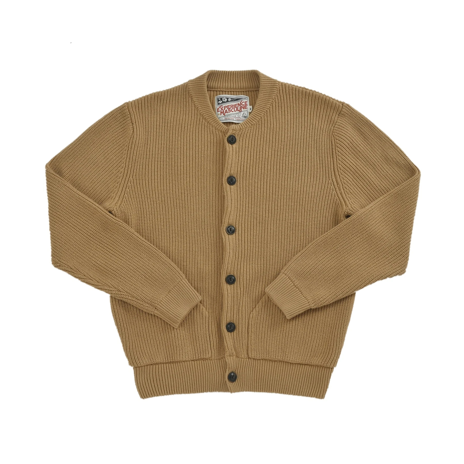 O-neck Knit Cardigan Khaki