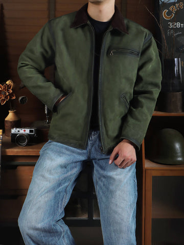 Men's Olive Detroit Leather Jacket