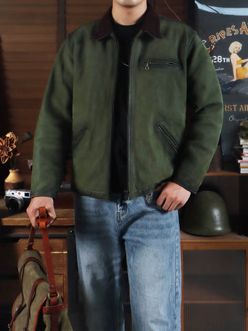 Men's Olive Detroit Leather Jacket
