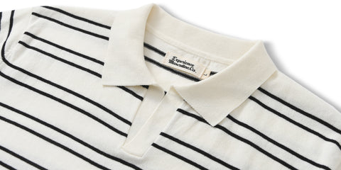 Men's Striped Johnny Collar Shirt
