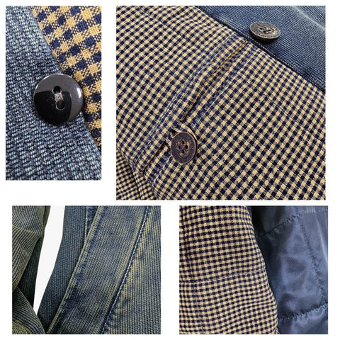 Men‘s Double Breased Denim Padded Pea Coat