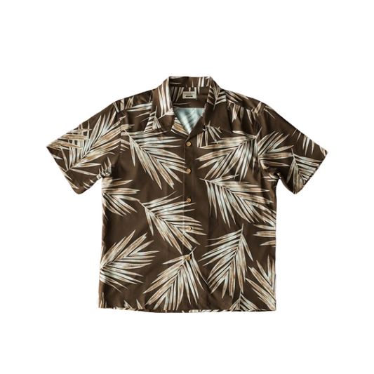 Chemise hawaïenne à motif de feuilles de palmier pour homme