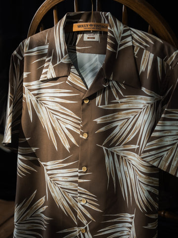 Chemise hawaïenne à motif de feuilles de palmier pour homme