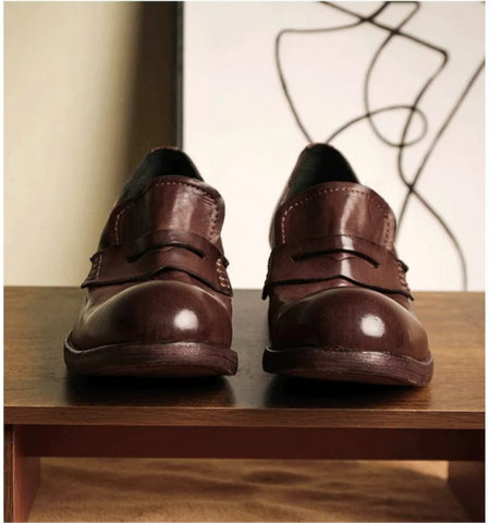 Men's Leather Penny Loafer Shoes